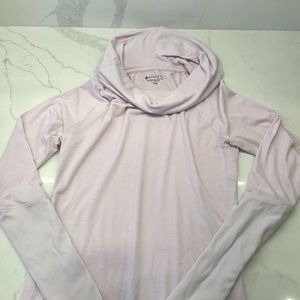Athleta Pink Ribbed Hooded long sleeve